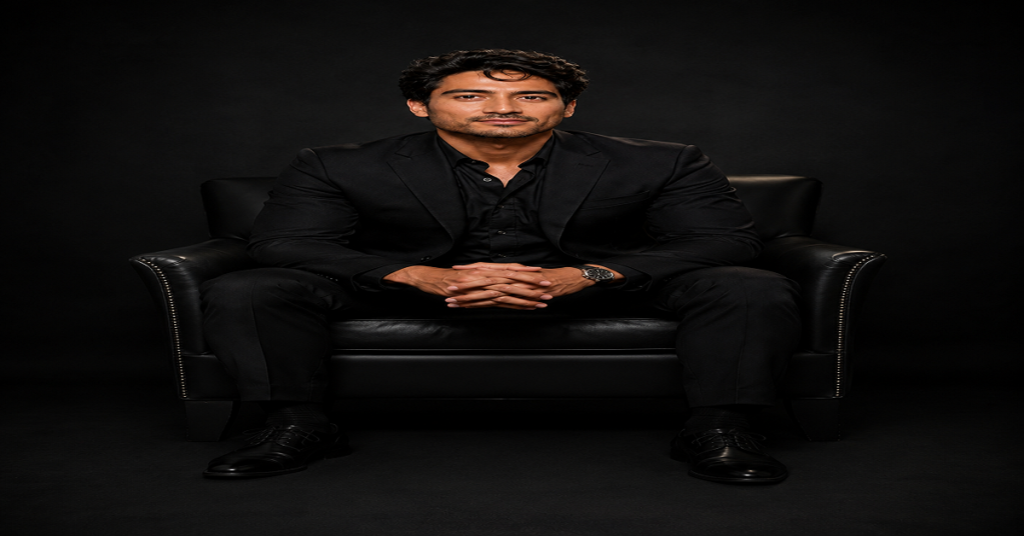 Eduardo Tamayo, American businessman and former husband of Tulsi Gabbard, seated in a black suit against a dark background in a professional portrait.