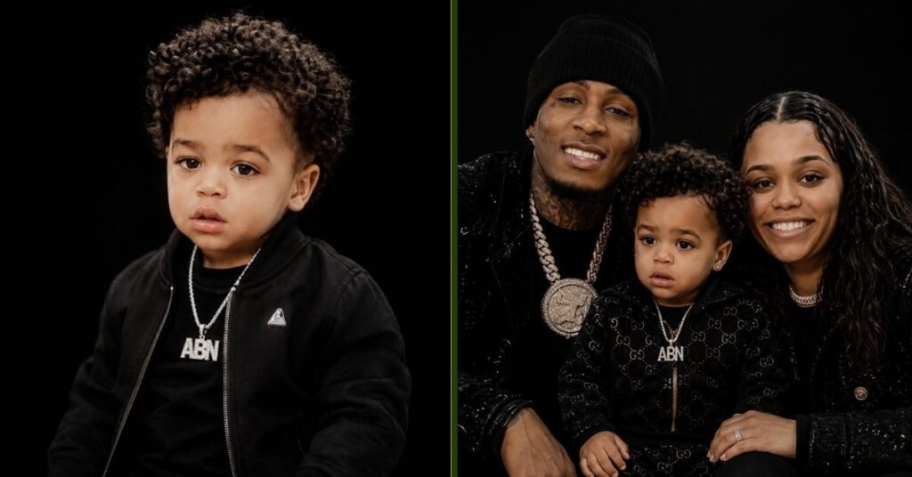 Kamiri Gaulden family photo with father NBA YoungBoy and mother Starr Dejanee in matching black outfits