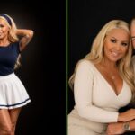 Michael Levonchuck and Amber Rose in portrait photos, showing Amber Rose individually and with her father against a black background.